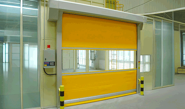 Fast rolling shutter door